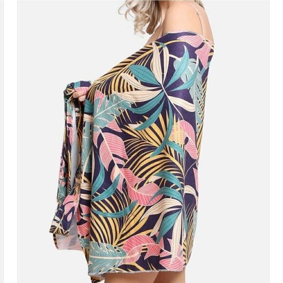 Beach Towel Tote Bag 2 in 1 Tropical Leaves Print - Picture 5 of 10